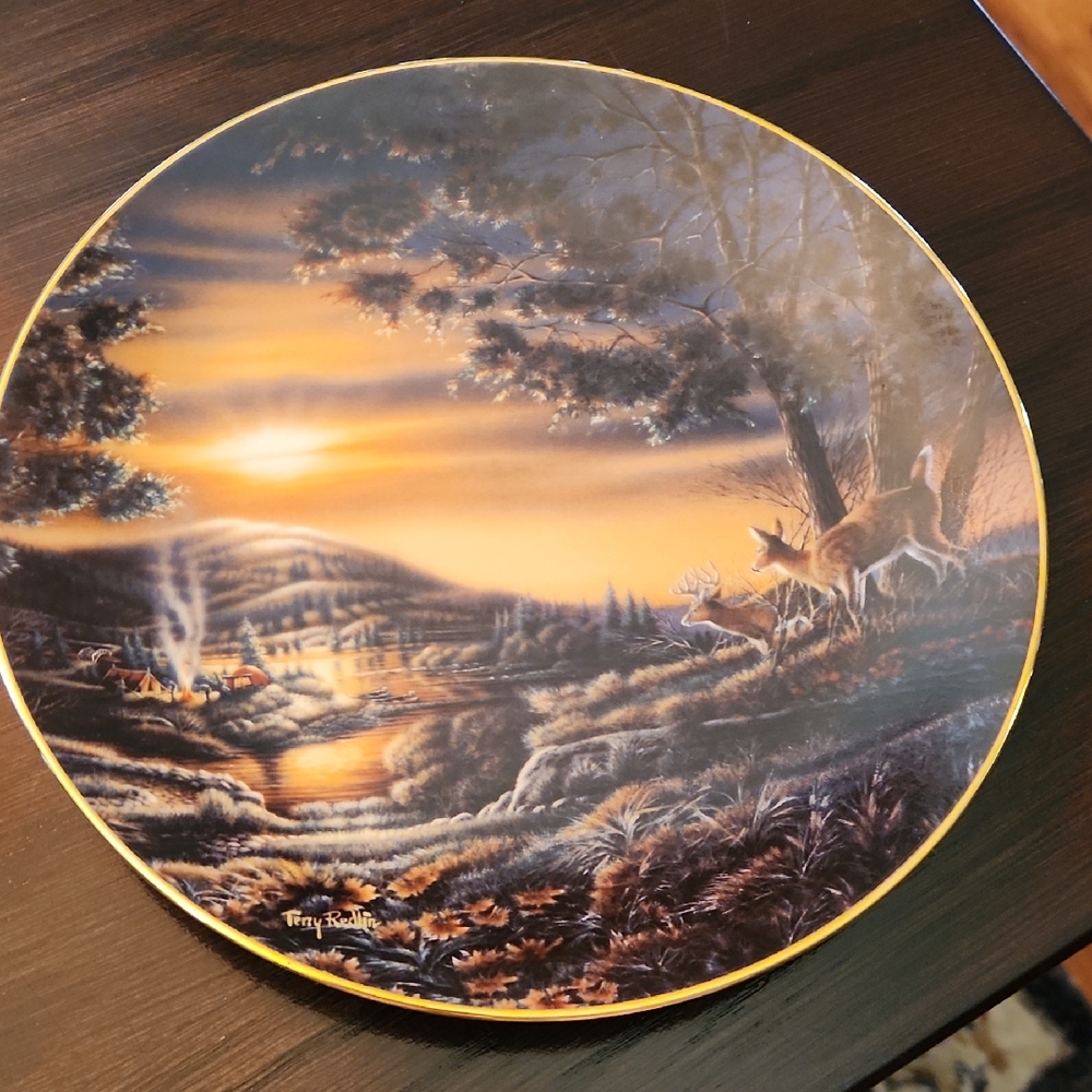 Terry Redlin 25th Anniversary Limited Edition "Sharing The Sunset" 8in Plate